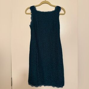 Adrianna Papell Deep Blue Lace Midi Dress